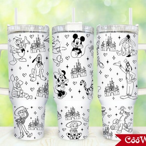 Christmas Cartoon Tis the Season Mickey 40 oz 2 piece Tumbler Wrap 