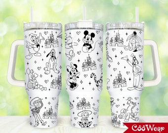 Movies Characters 40oz Tumbler Wrap Png, Cartoon Characters 2 pieces 40 oz Tumbler Png, Magic Cartoon 40oz Tumbler Png Sublimation Design