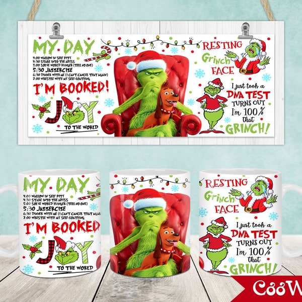 Christmas Mug Wrap, 11oz & 15oz Mug Template, Merry Christmas 11oz Mug Png, 15oz Mug Png, Mug Designs, Coffee Mugs, Mug Sublimation Design