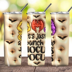 3D Inflated Characters 20 oz Skinny Tumbler Sublimation Design, 3D Inflated Halloween 20oz Tumbler Png, Straight and Taper Tumbler Wrap