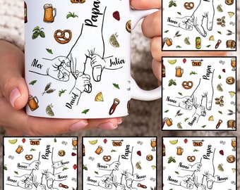Personalized Dad Fist Bump Mug Wrap, Custom Dad 11oz Mug Template, Father Hand 11oz Mug Png, Fathers Day Mug Sublimation Design, Dad Mug