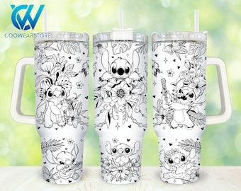 DIGITAL FILES Cartoon Characters 40oz Tumbler Wrap Png, Cartoon Flowers 2 pieces 40 oz Tumbler Png, Cartoon Tumbler 40oz Png Sublimation