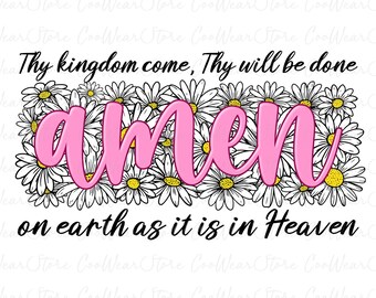 Floral Daisy Amen Png,  Floral Amen Png, Jesus Easter Png, Easter Christian png, Happy Easter Png, Religious Easter Png, Floral Spring Png