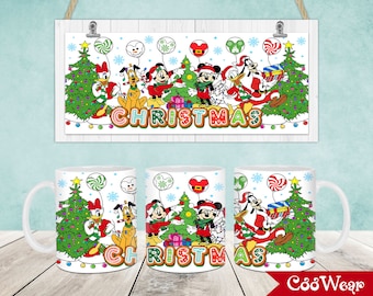 Christmas Mug Wrap, 11oz & 15oz Mug Template, Merry Christmas 11oz Mug Png, 15oz Mug Png, Mug Designs, Coffee Mugs, Mug Sublimation Design