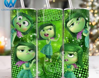Cartoon Characters 20 oz Skinny Tumbler Png, Cartoon Emotions 20oz Tumbler Png, Movies Characters 20oz Tumbler Wrap, Mental Health Tumbler