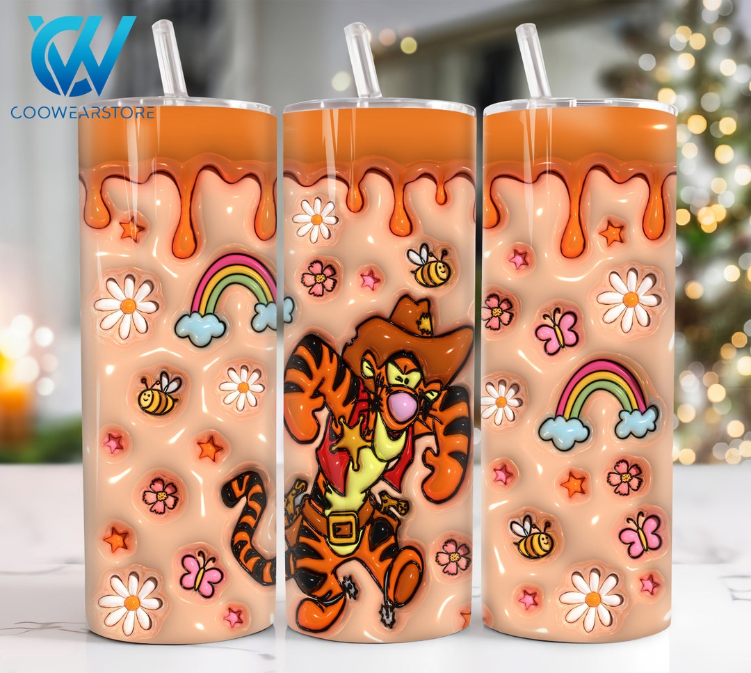 3D Inflated Cartoon Characters 20 Oz Skinny Tumbler Sublimation Design ...