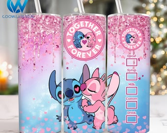 Valentines Cartoon 20 oz Skinny Tumbler Sublimation, Happy Valentines Day 20oz Tumbler Png, Valentines Day Straight and Taper Tumbler Wrap