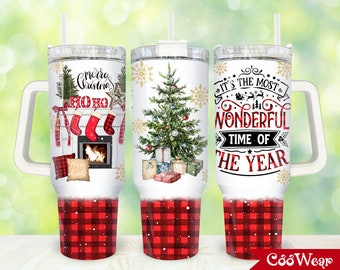 Weihnachten 40 Unzen Tumbler Wrap Png, Frohe Weihnachten 2 Stück 40 Unzen Tumbler Png, Es ist die wunderbarste Zeit des Jahres Tumble 40oz Png