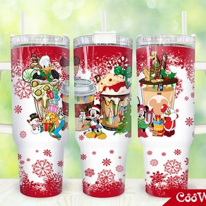 Christmas Coffee 40oz Tumbler Wrap Png, Merry Christmas 2 pieces 40 oz Tumbler Png, Cartoon Christmas Tumbler 40oz Png, Sublimation Designs