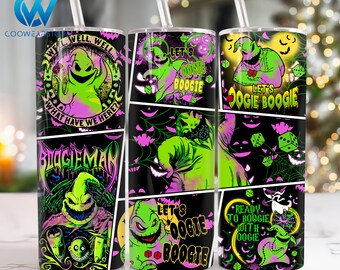 Películas Personajes de terror Diseño de sublimación de vaso flaco de 20 oz, Películas de Halloween Vaso flaco de 20 oz Png, Envoltura de vaso recto y cónico