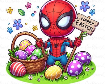 Easter Bunny Superhero Png, Happy Easter Png, Retro Easter Png, Easter Bunny Png, Easter Cartoon Png, Superhero Characters Easter Png