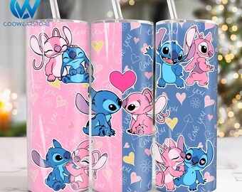 Cartoon Characters 20 oz Skinny Tumbler Sublimation Design, Cartoon Couple 20oz Skinny Tumbler Png, Cartoon Straight and Taper Tumbler Wra