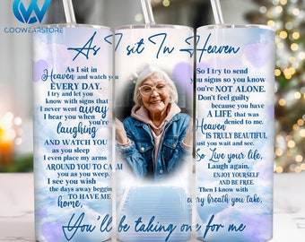 Custom Memorial Photo 20 oz Skinny Tumbler Png, Sympathy 20oz Tumbler Png, Memorial Straight and Taper Tumbler Wrap,In Loving Memory Tumbler