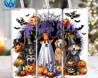Halloween Dogs Tumbler Wrap, Halloween 20oz Tumbler Sublimation Design, Dog Tumbler Wrap, Halloween Tumbler Wrap, Funny Png, Digital Download