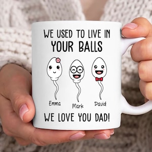 Emballage de tasse personnalisé Nous avions l'habitude de vivre dans vos boules, meilleur modèle de tasse de papa 11 oz, tasse papa de 11 oz png, emballage de tasse de fête des pères