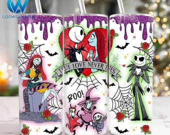 Películas Personajes de terror Diseño de sublimación de vaso flaco de 20 oz, Películas de Halloween Vaso flaco de 20 oz Png, Envoltura de vaso recto y cónico