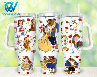 Movies Characters 40oz Tumbler Wrap Png, Cartoon Characters 2 pieces 40 oz Tumbler Png, Princess Cartoon 40oz Tumbler Png Sublimation Design