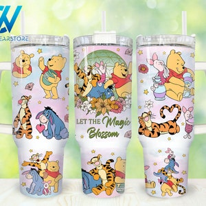 Cartoon Characters 40oz Tumbler Wrap Png, Bear and Friends 2 pieces 40 oz Tumbler Png, Bear Cartoon 40oz Tumbler Png Sublimation Designs