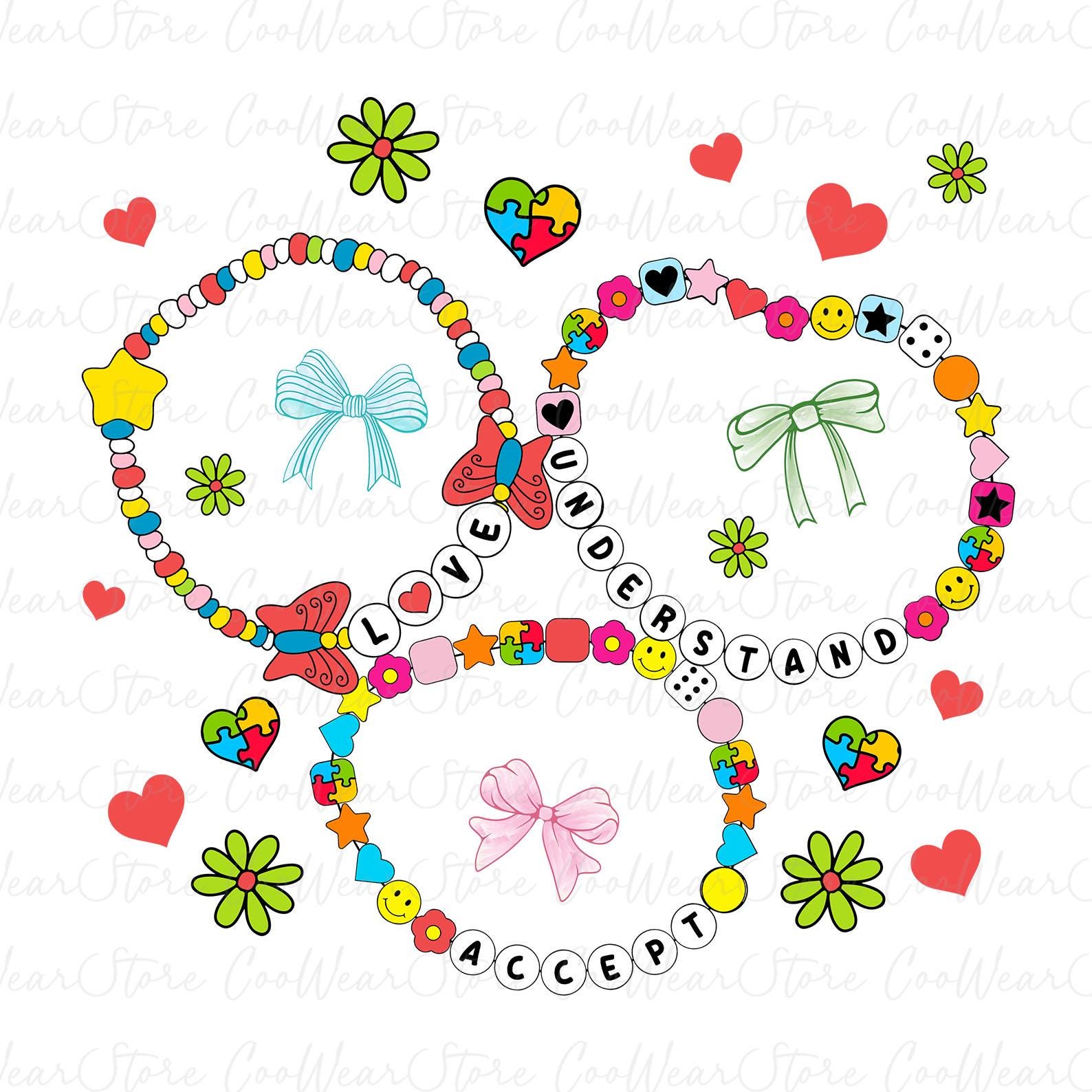 Retro Autism Awareness Png, Autism Friendship Bracelet Png, Autism Mama ...