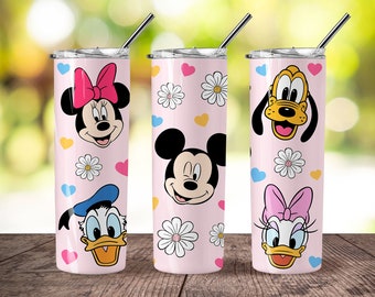Cartoon Characters 20 oz Skinny Tumbler Sublimation Design, Movies Characters 20oz Skinny Tumbler Png, Straight and Taper Tumbler Wrap