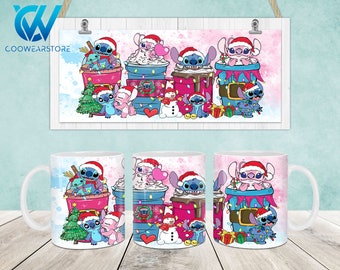 Cartoon Characters Mug Wrap, 11oz & 15oz Mug Template, Cartoon 11oz Mug Png, 15oz Mug Png, Mug Designs, Coffee Mugs, Mug Sublimation Design