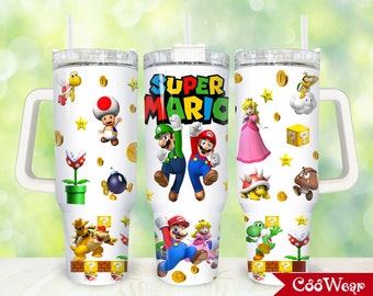Cartoon Characters 40oz Tumbler Wrap Png, Cartoon 2 pieces 40 oz Tumbler Png, Game Characters Tumbler 40oz Png Sublimation Designs