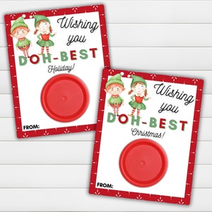 Christmas gift tag printable | Classroom favors | Christmas play doh holder | Play doh tag | Non-candy Christmas gifts