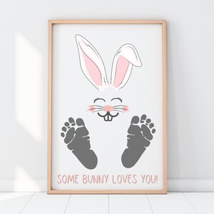 Ostern Printable | Irgendein Hase Liebt Dich | Fußabdruck-Andenken der Kinder | Ressourcen für Lehrer und Eltern | Handwerk für Vorschulkinder und Kindergarten