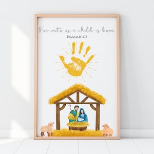 Nativity printable | Baby handprint | Nativity story | Child handprint | Christmas handprint art | Baby handprint art