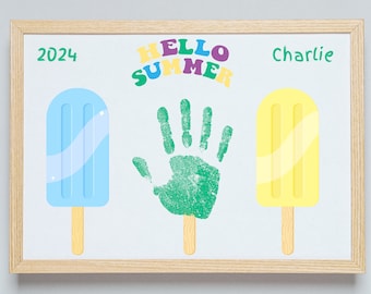 Summer popsicle handprint art | Popsicle art for kids craft | Summertime arts and crafts for preschool | Handprint 5 minute crafts