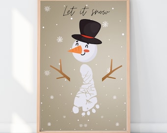 Christmas handprint art | Baby handprint | Baby footprint picture | Child handprint | Baby handprint art