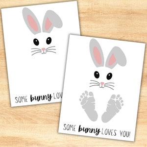 Ostern Printable | "Irgendein-Häschen Liebt Dich" | Fußabdruck-Andenken der Kinder | Ressourcen für Lehrer und Eltern | Handwerk für Vorschulkinder und Kindergarten