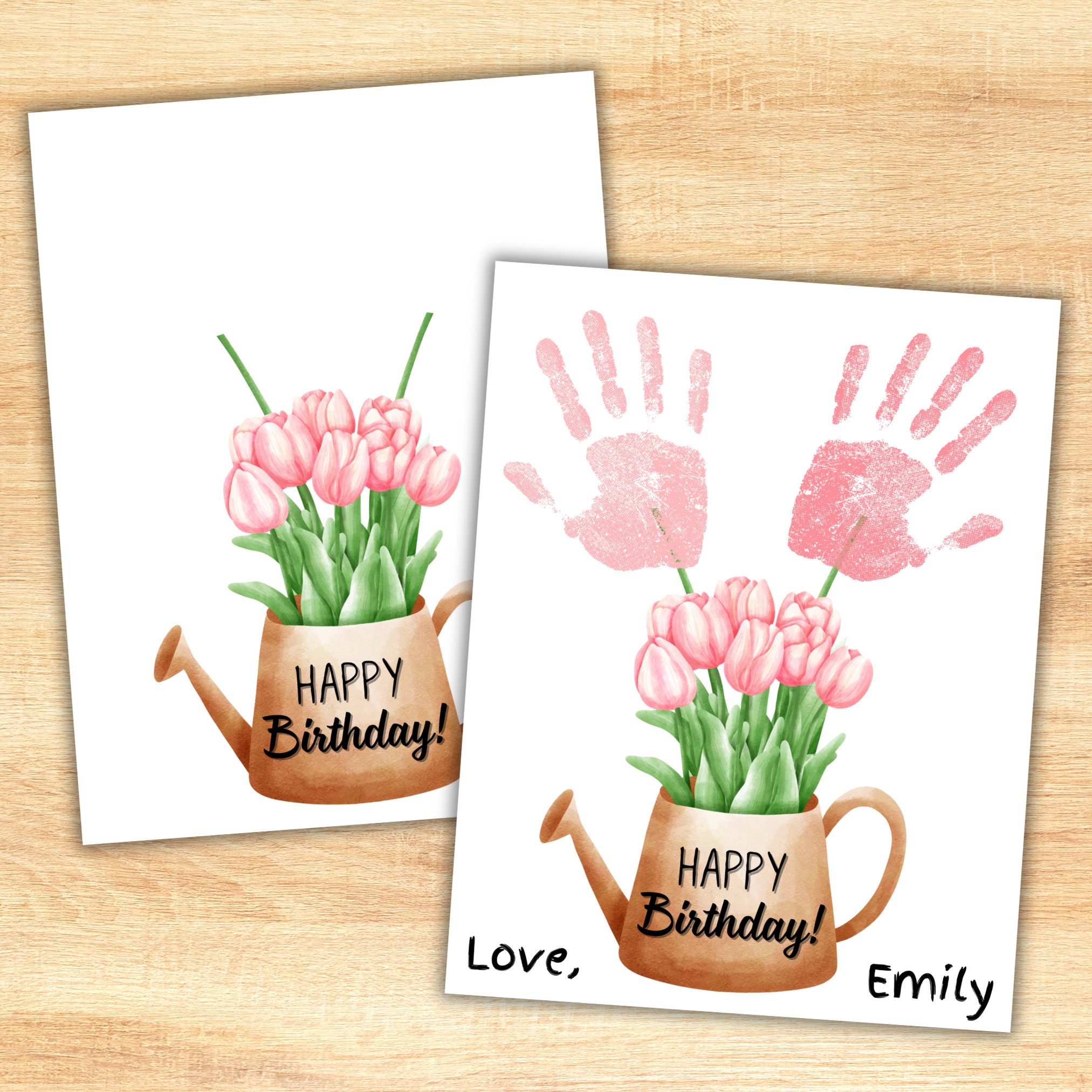 Happy Birthday Handprint Art Baby Handprint Birthday Card Printable
