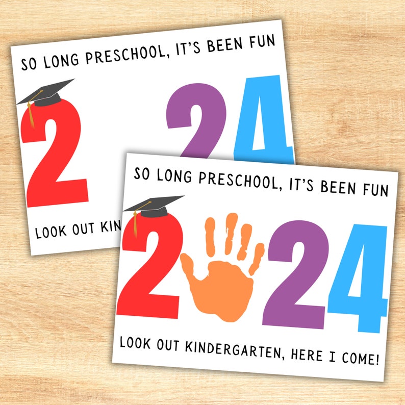 2024 Preschool Graduation Handprint Poem Last Day of Preschool