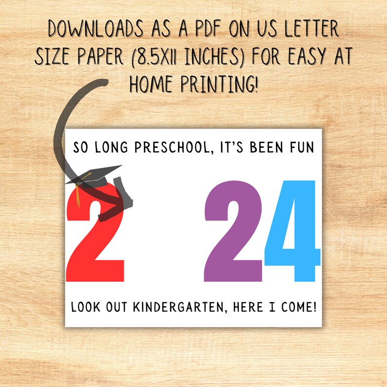 2024 Preschool Graduation Handprint Poem Last Day of Preschool