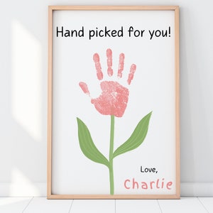 Fleurs pour la fête des mères à imprimer | Souvenir d'empreintes de main pour enfants | Ressources pour enseignants et parents | Bricolages pour la maternelle et la maternelle
