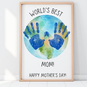 Imprimible del Día de la Madre / La mejor mamá del mundo / Recursos para maestros y padres / Manualidades para preescolar y jardín de infantes