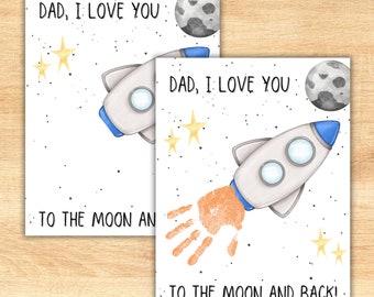 Printable Fathers Day Handprint Art Craft | Gift for Dad from Kids, Toddler, Baby | Preschool Activity | DIY Keepsake Card