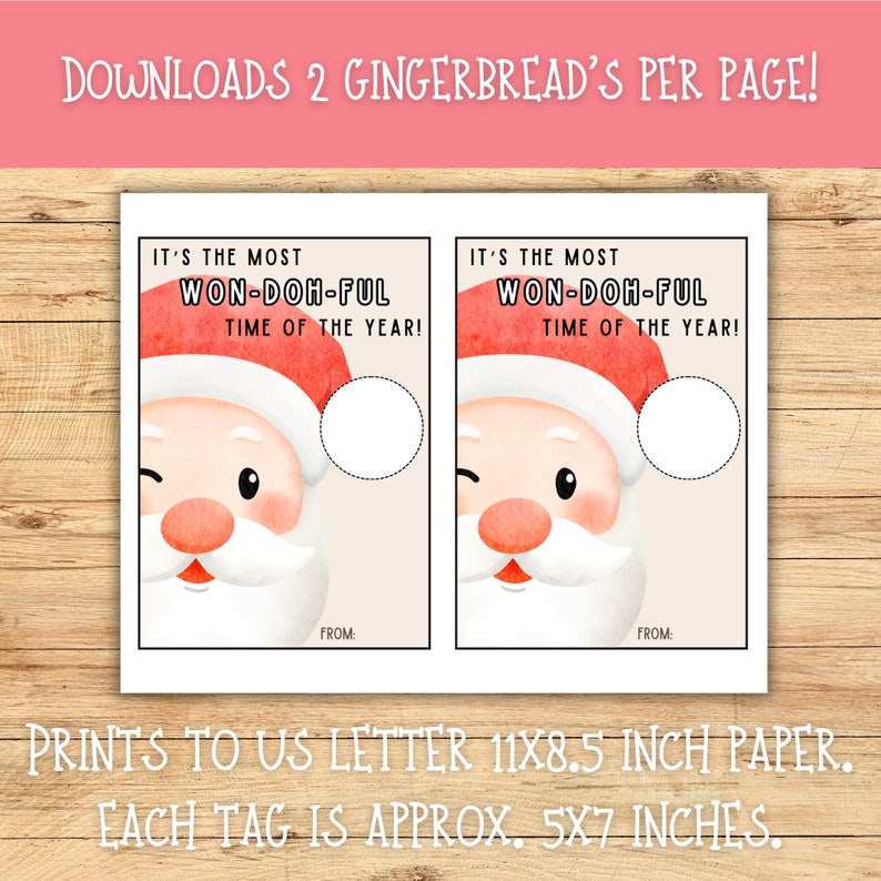 Christmas Gift Tag Printable | Classroom Favors | Christmas Play Doh ...