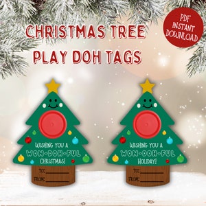 Christmas gift tag printable | Classroom favors | Christmas play doh holder | Play doh tag | Non-candy Christmas gifts