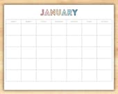 Calendar template | Simple calendar | 2024 calendar | Printable calendar | Homeschool schedule | Calendar 2024 | Undated calendar