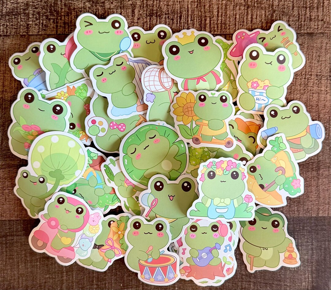Kawaii Frog Sticker Pack – Vinyl Decals for Planners & Journals - Etsy