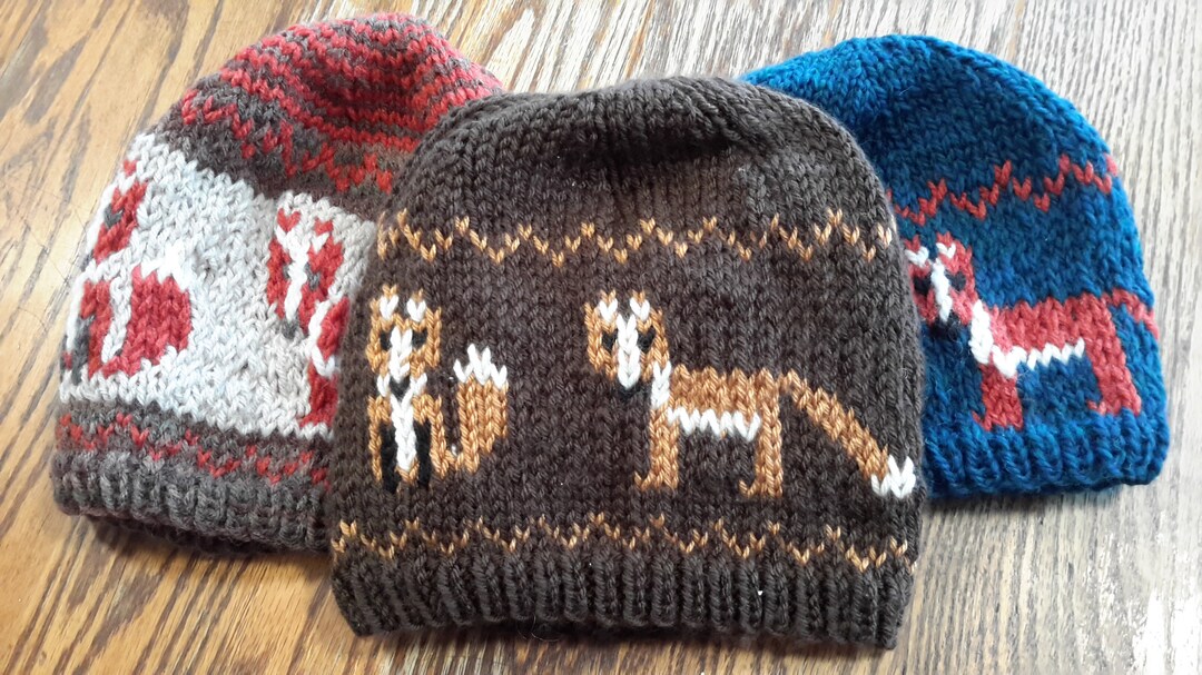 Red Fox Knitted Hat Pattern - Etsy
