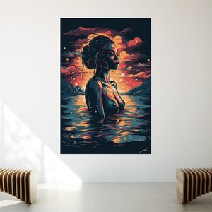 Woman Swimming | Modern Vector-style Wall Art | DIGITAL DOWNLOAD | Contemporary Art | Large-scale print