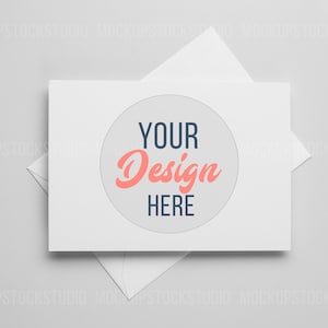 2 er Set A6 minimalistisch leere weiße Karten, Hoch/Querformat neutrale Einladung Karte Mockup, Grußkarte Mock ups minimal grau Töne Mockups