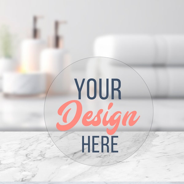 Bathroom background mockup, marble table mockup for product, bathroom backdrop, spa mockups, empty table for cup, stock photo digital 4:3