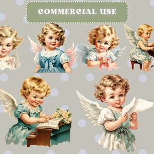 Retro Angel Clipart - Vintage Angels Clip Art, Retro Girls