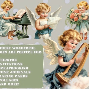Retro Angel Clipart - Vintage Angels Clip Art, Retro Girls