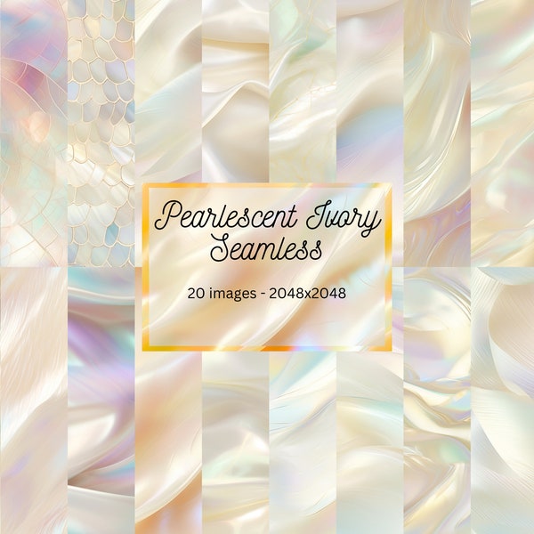 Pearlescent Ivory - For commercial use, instantly download seamless mother of pearl shell textures with an iridescent shimmer patterns