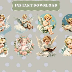 Retro Angel Clipart - Vintage Angels Clip Art, Retro Girls